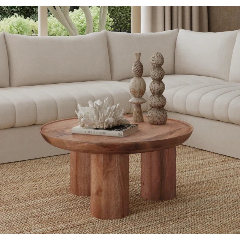 BohoDrum Coffee Table | Mango Solid Wood | Round Shape