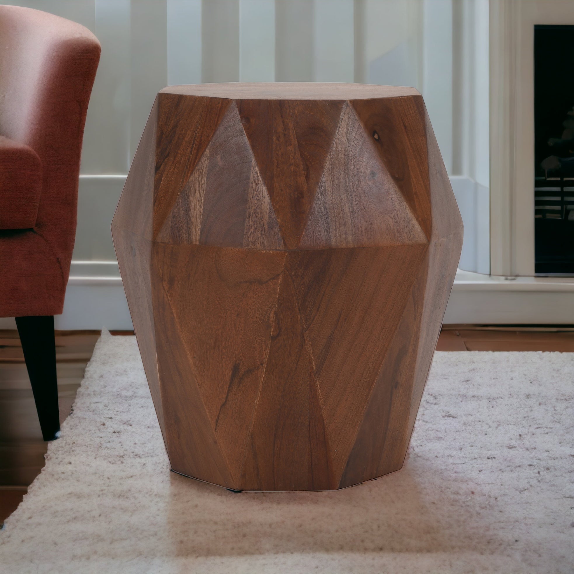 End Table, Side table, solid Wood, Diamond Shape 