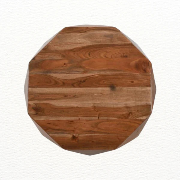 top view of acacia wood coffee table showing natural wood grain and finish