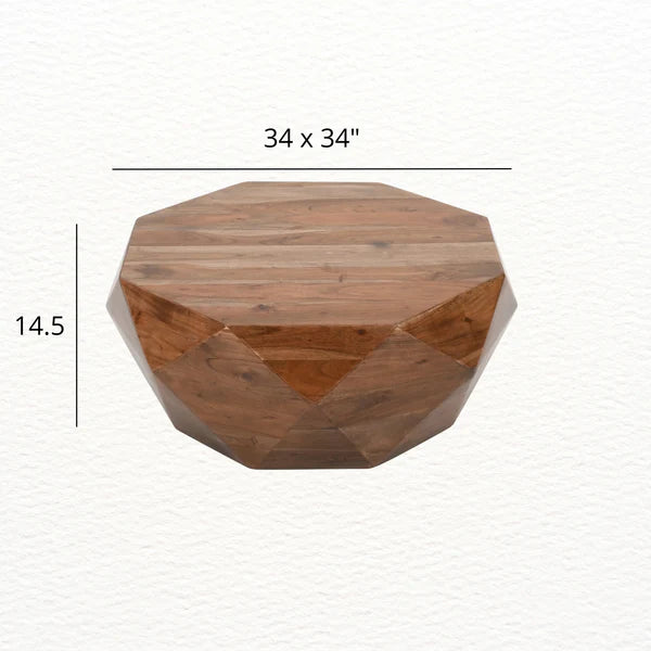 Imperial Coffee Table | Acacia Solid Wood | Diamond Shape Dimensions