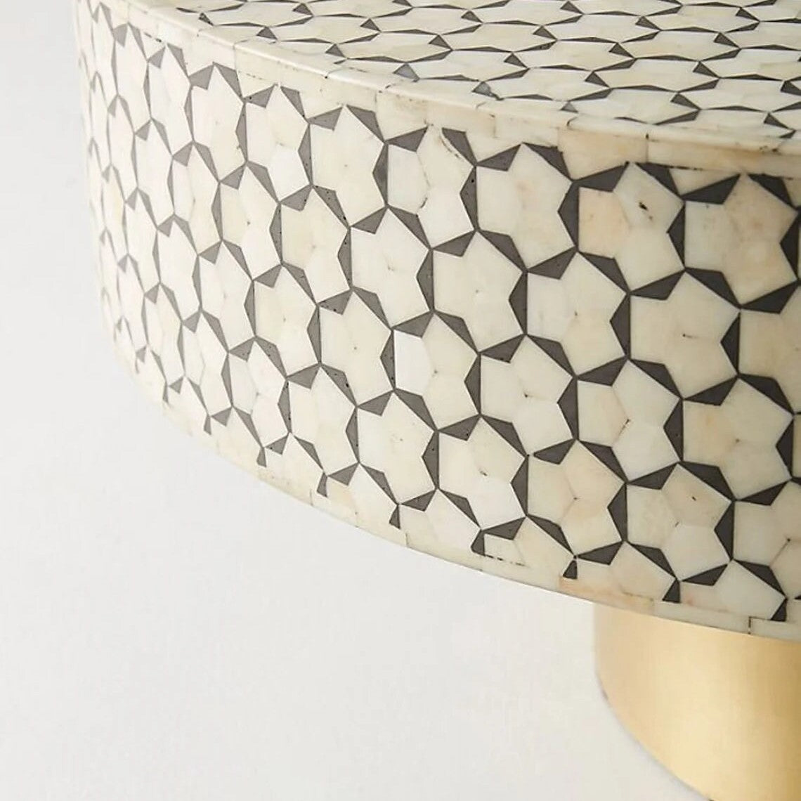 Medina Round Coffee Table | Pearl & Bone Inlay | Moroccan Design | Handcrafted