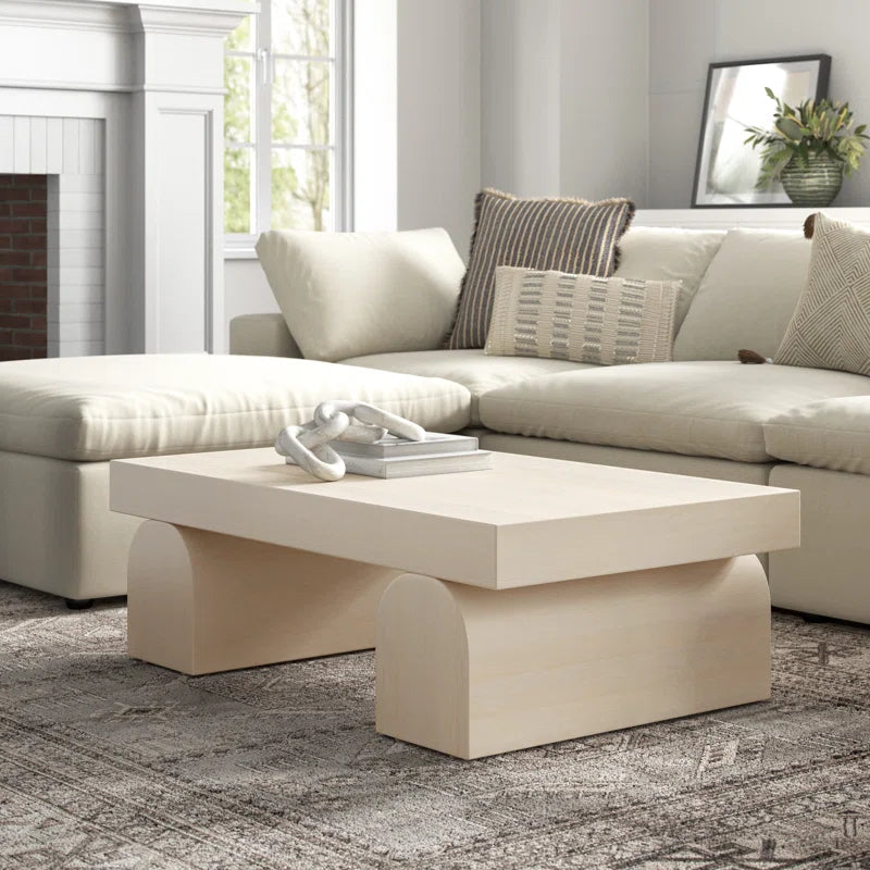 Mango Wood Rectangle COffee table in white color