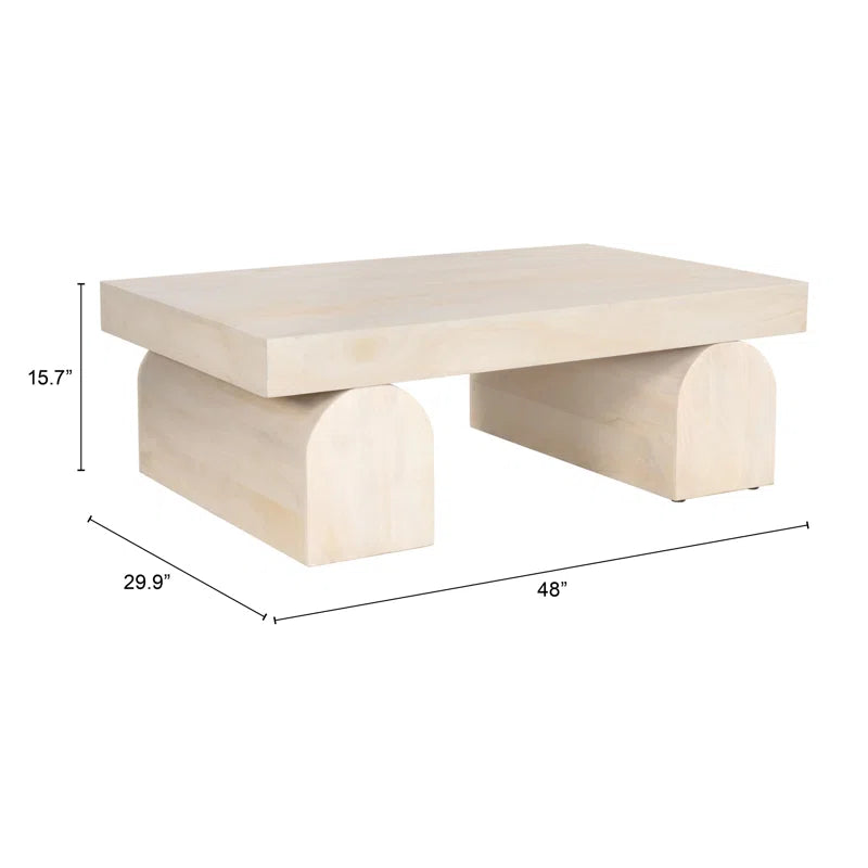 Mango Wood Rectangle COffee table in white color