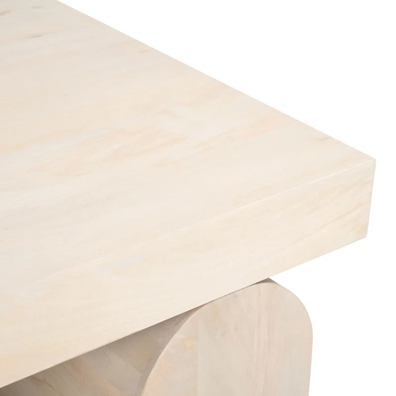 Mango Wood Rectangle COffee table in white color