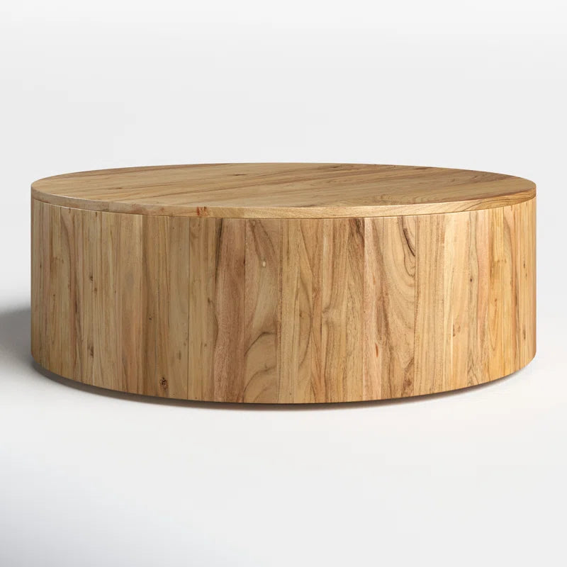 Solid Acacia Wood Round Coffee Table