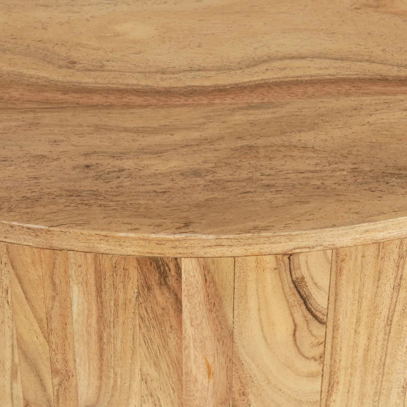 Solid Acacia Wood Round Coffee Table