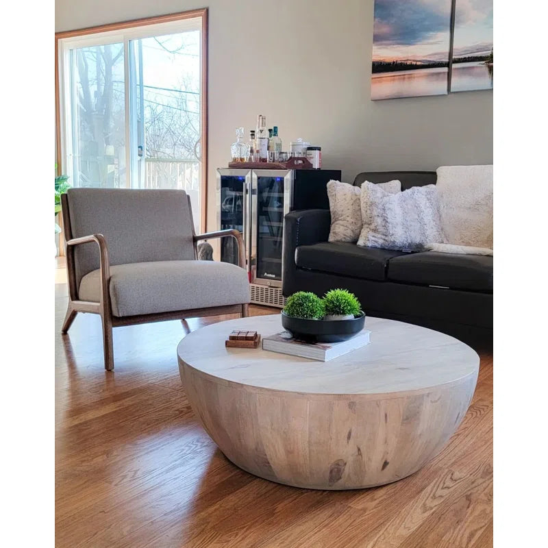 Mango Solid Wood Drum Coffee Table