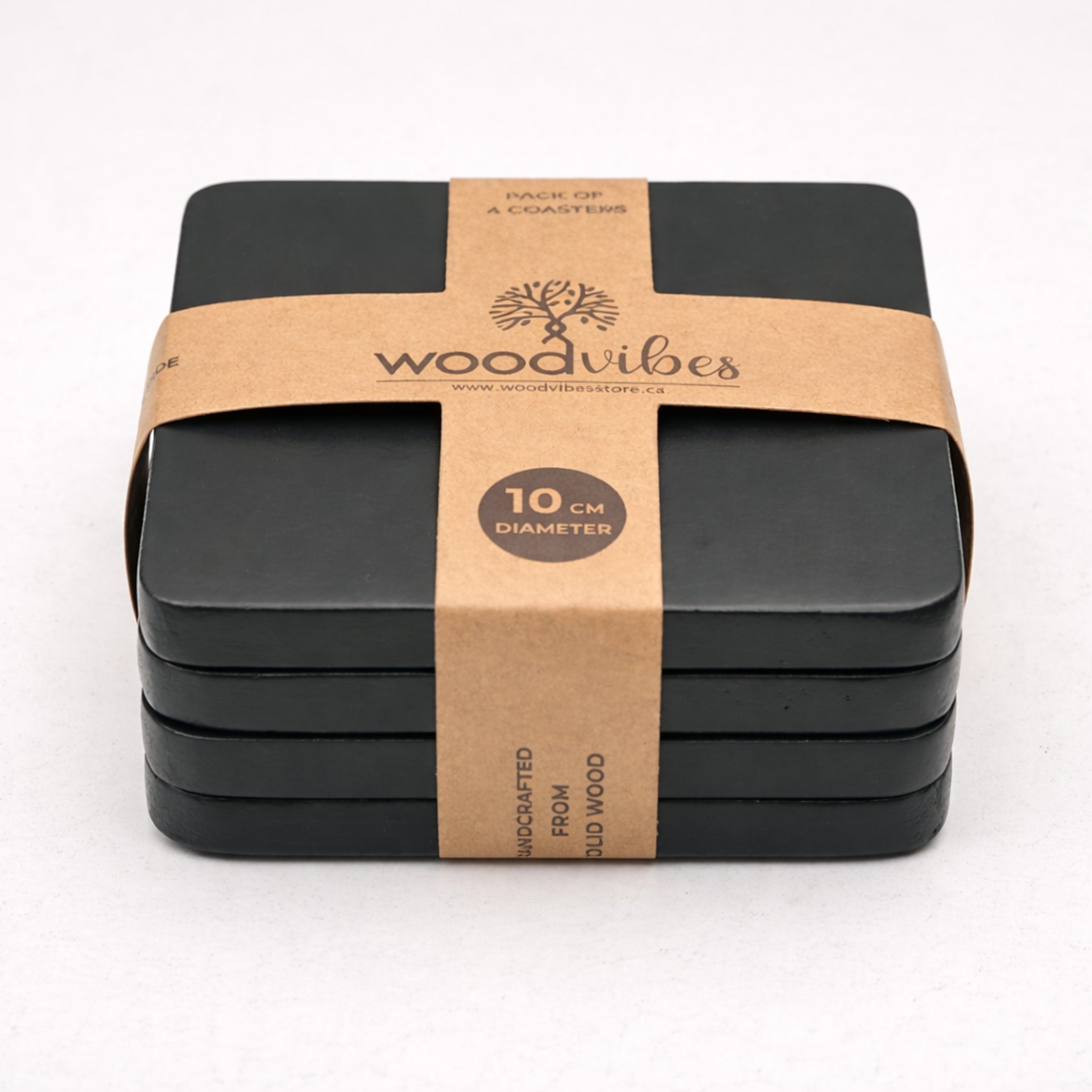 Obsidian Square Wooden Coasters (Set of 4)