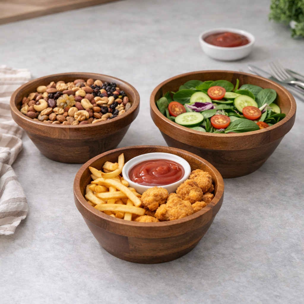 Grove Wooden Bowl Set (Set of 3)