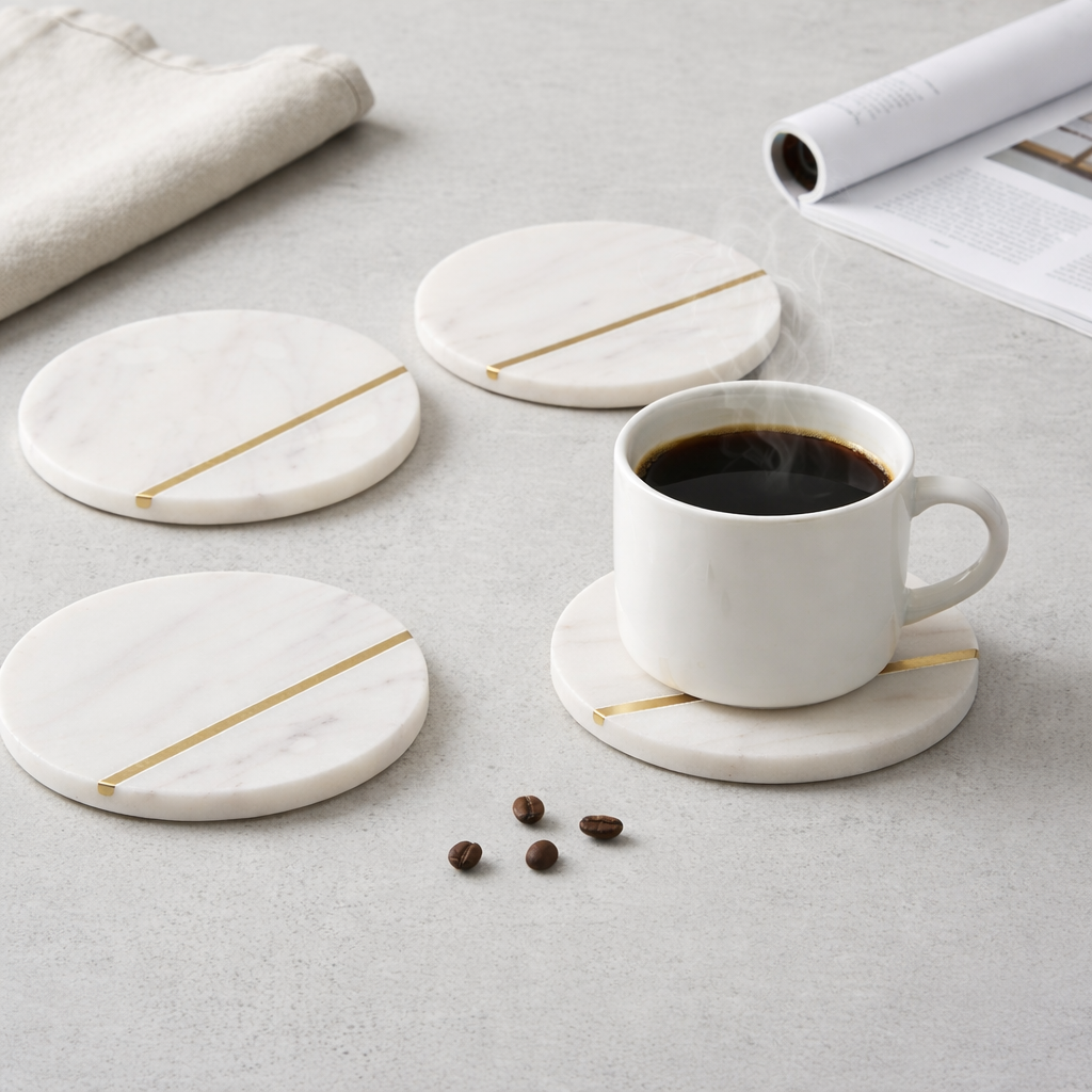 Lumen Marble Coasters (Set of 4)