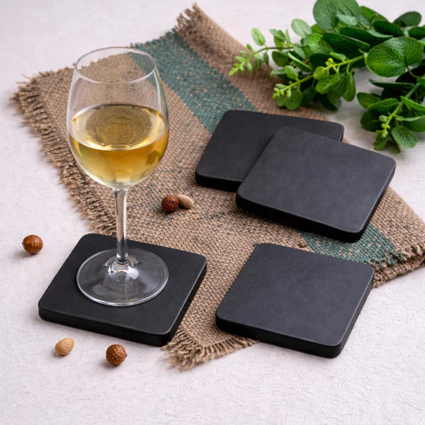 Obsidian Square Wooden Coasters