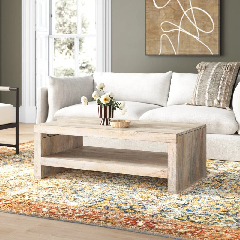 Serene Coffee Table | Solid Mango Wood | Rectangle Top