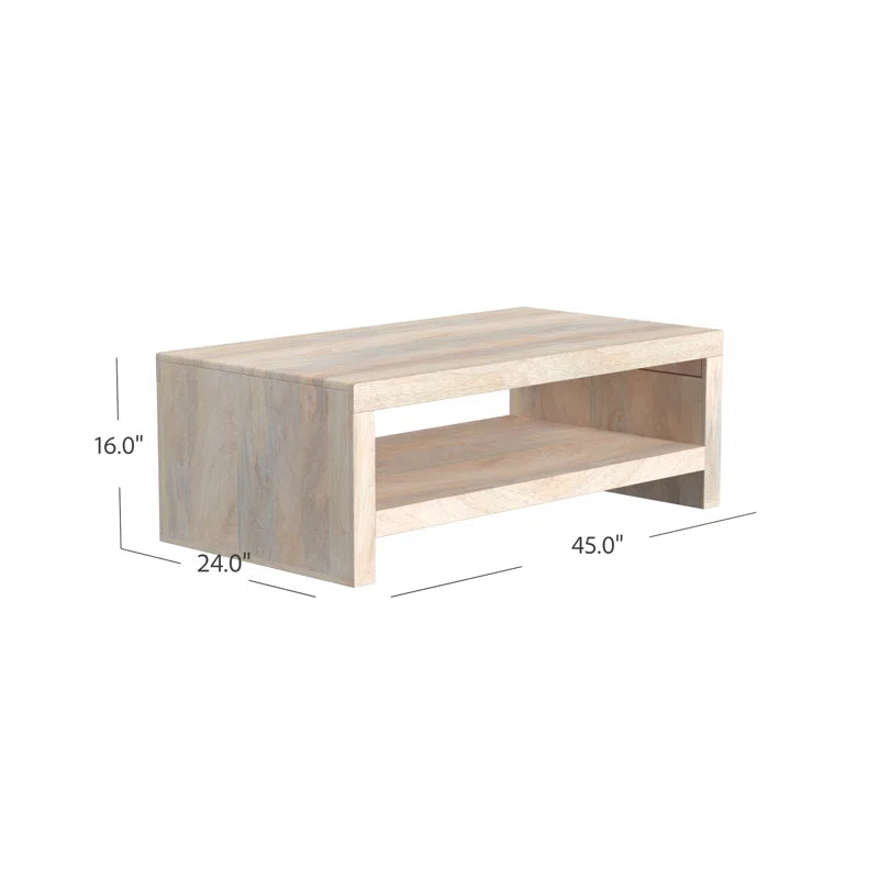 Serene Coffee Table | Solid Mango Wood | Rectangle Top