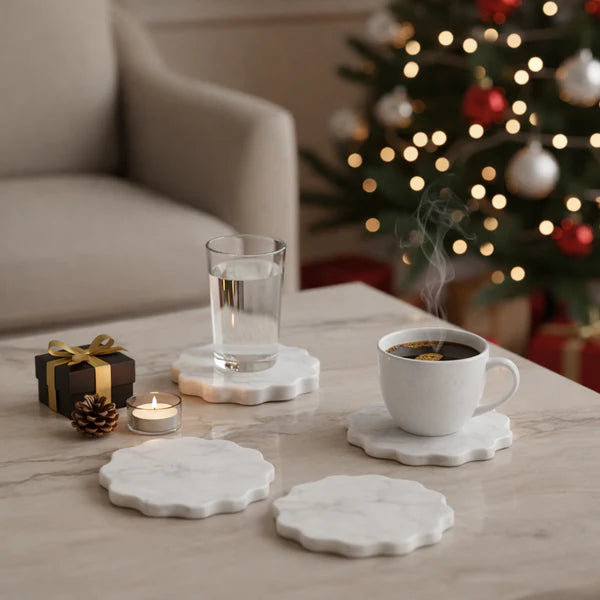 Scallop Marble Coasters 