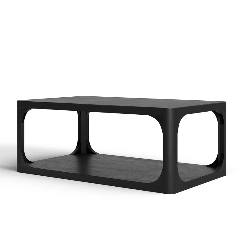 Mango Wood rectangle Light Black COffee Table 