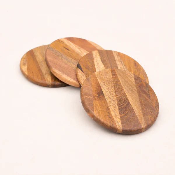 TriGrain Wooden Coasters wood grain