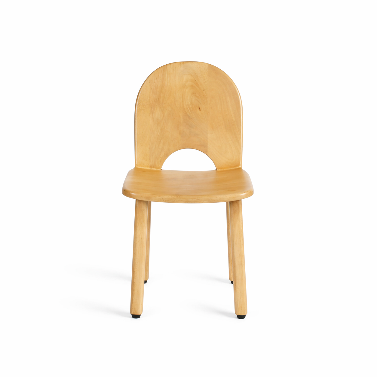 Wooden kids chair natural finish front view