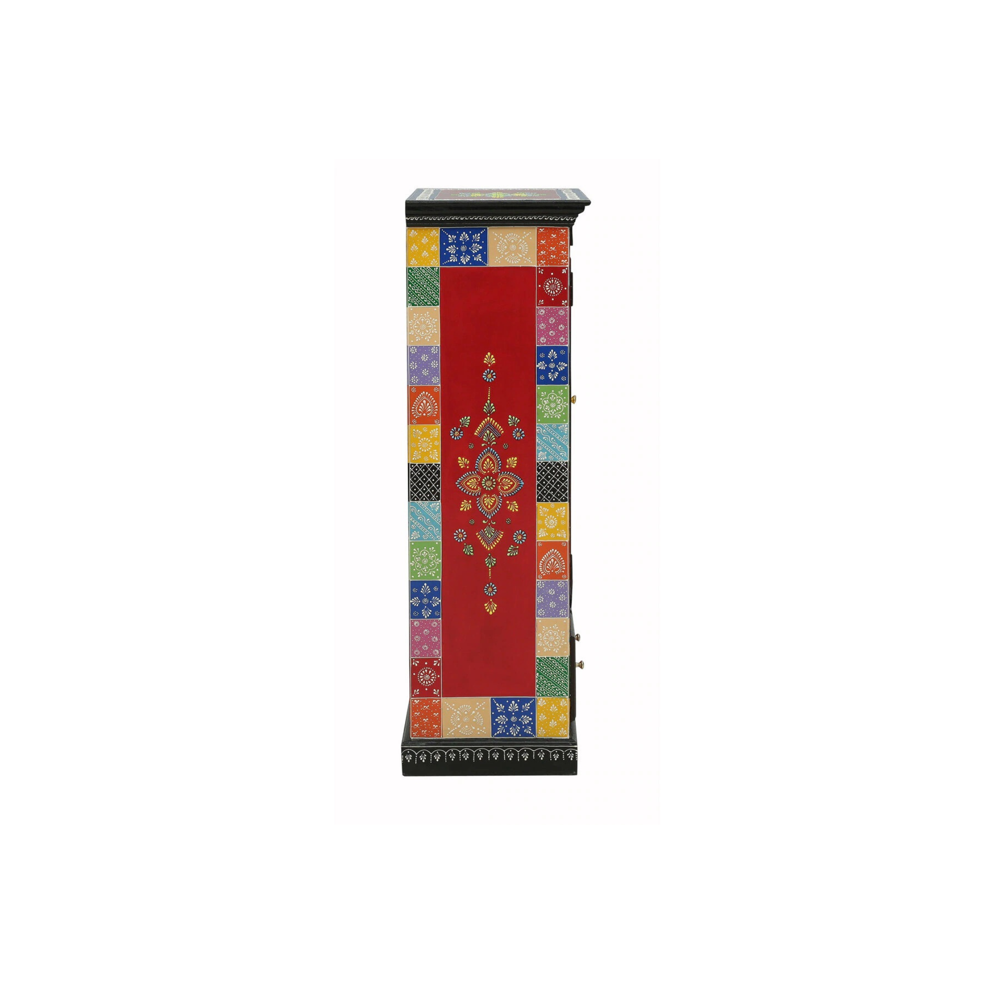 Side panel design detail of Lotus Bloom wooden cabinet