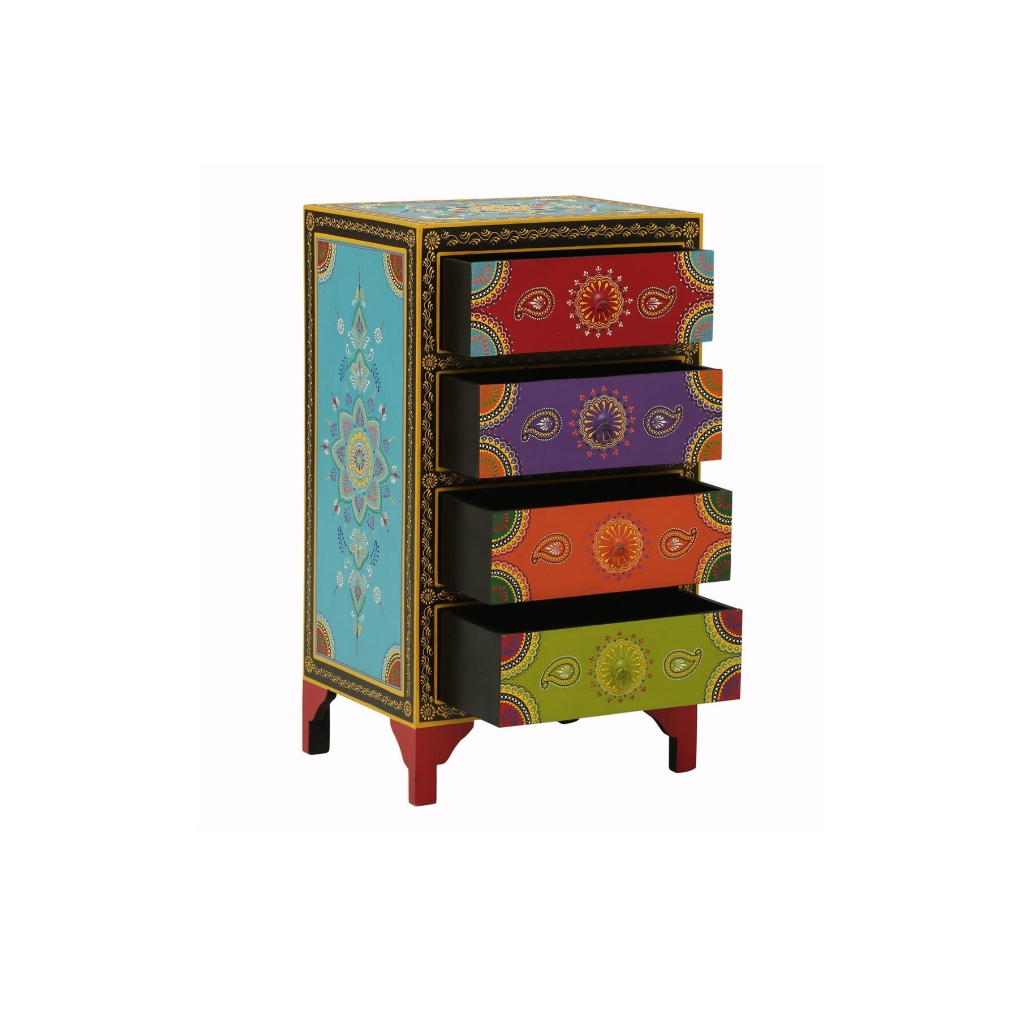 Mandala Jewel bedside table with open drawers showing storage space