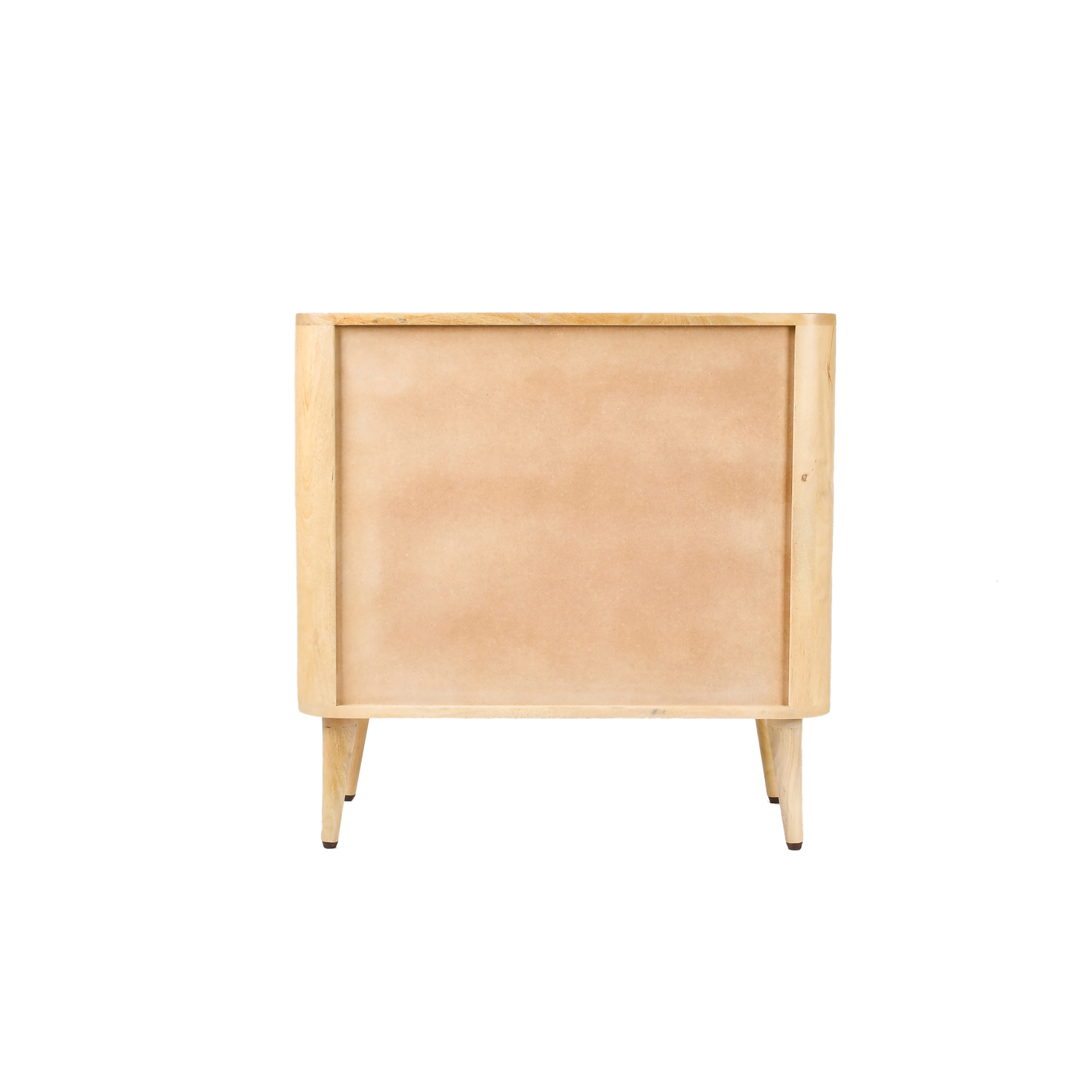 Back side view of Palette Wooden Kids Chest of Drawers in natural wood finish