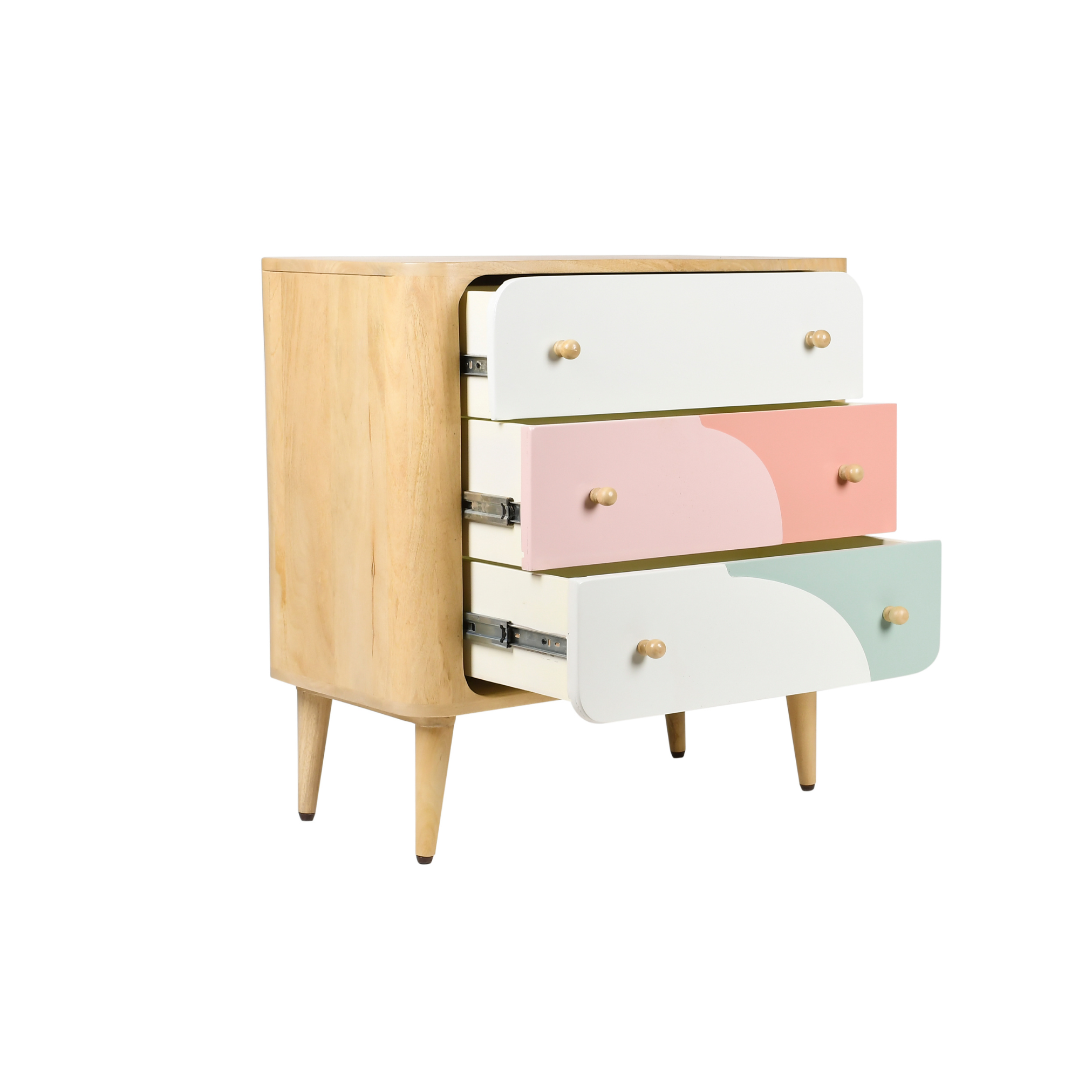 Palette Wooden Kids Chest of Drawers with open storage drawers