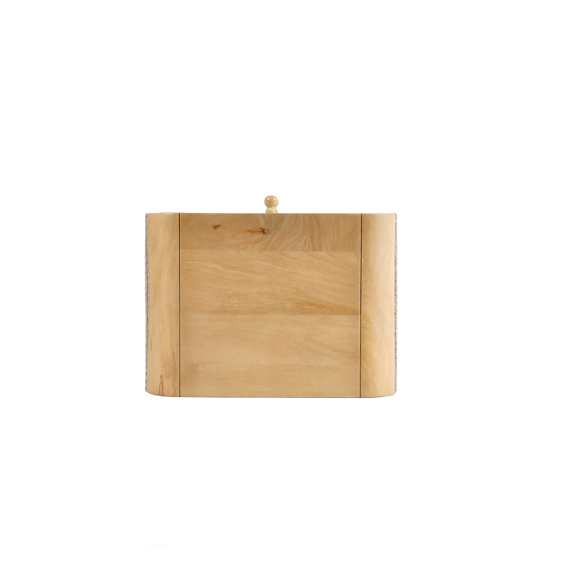 Top view of Pixel wooden kids bedside table in natural wood finish