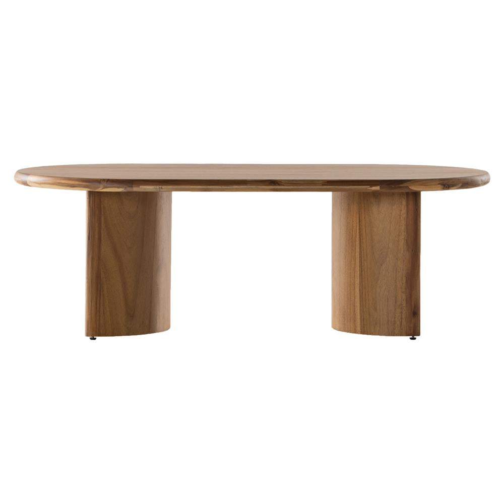 Oval Acacia Solid Wood Coffee Table