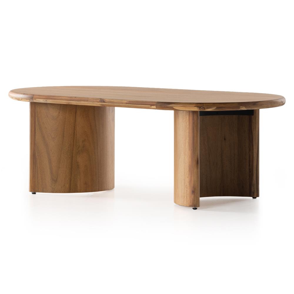 Oval Acacia Solid Wood Coffee Table