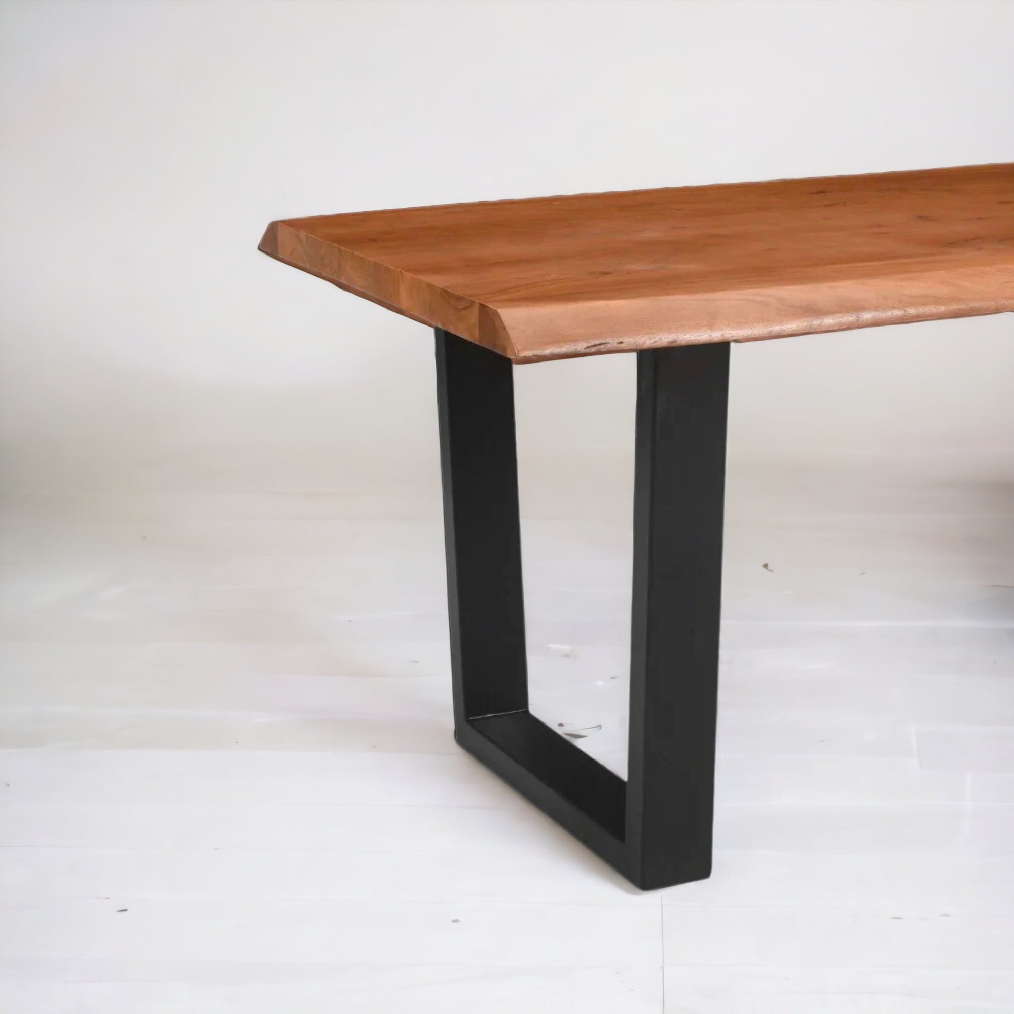 Live Edge Dining Table with U Metal Legs